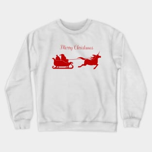 Simple Design of Unicorn Pulling Santa's Sleigh Crewneck Sweatshirt